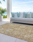 LOOMLAN Rugs Verona Brown Washable Indoor-Outdoor Rug
