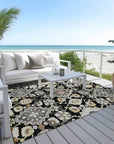 LOOMLAN Rugs Vespera Black Washable Indoor-Outdoor Rug
