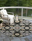 LOOMLAN Rugs Vespera Black Washable Indoor-Outdoor Rug