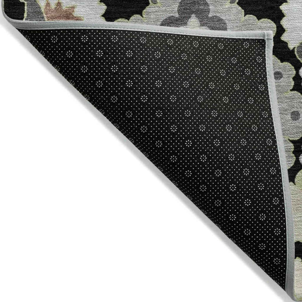 LOOMLAN Rugs Vespera Black Washable Indoor-Outdoor Rug