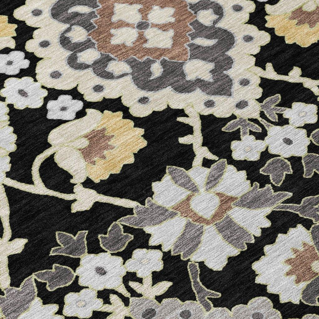 LOOMLAN Rugs Vespera Black Washable Indoor-Outdoor Rug