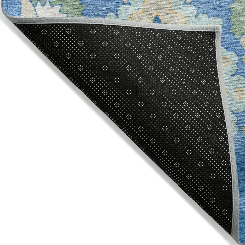 LOOMLAN Rugs Vespera Blue Washable Indoor-Outdoor Rug