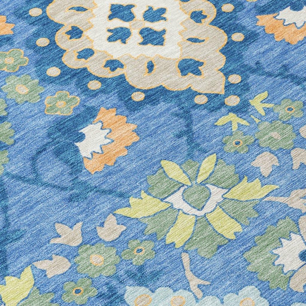 LOOMLAN Rugs Vespera Blue Washable Indoor-Outdoor Rug