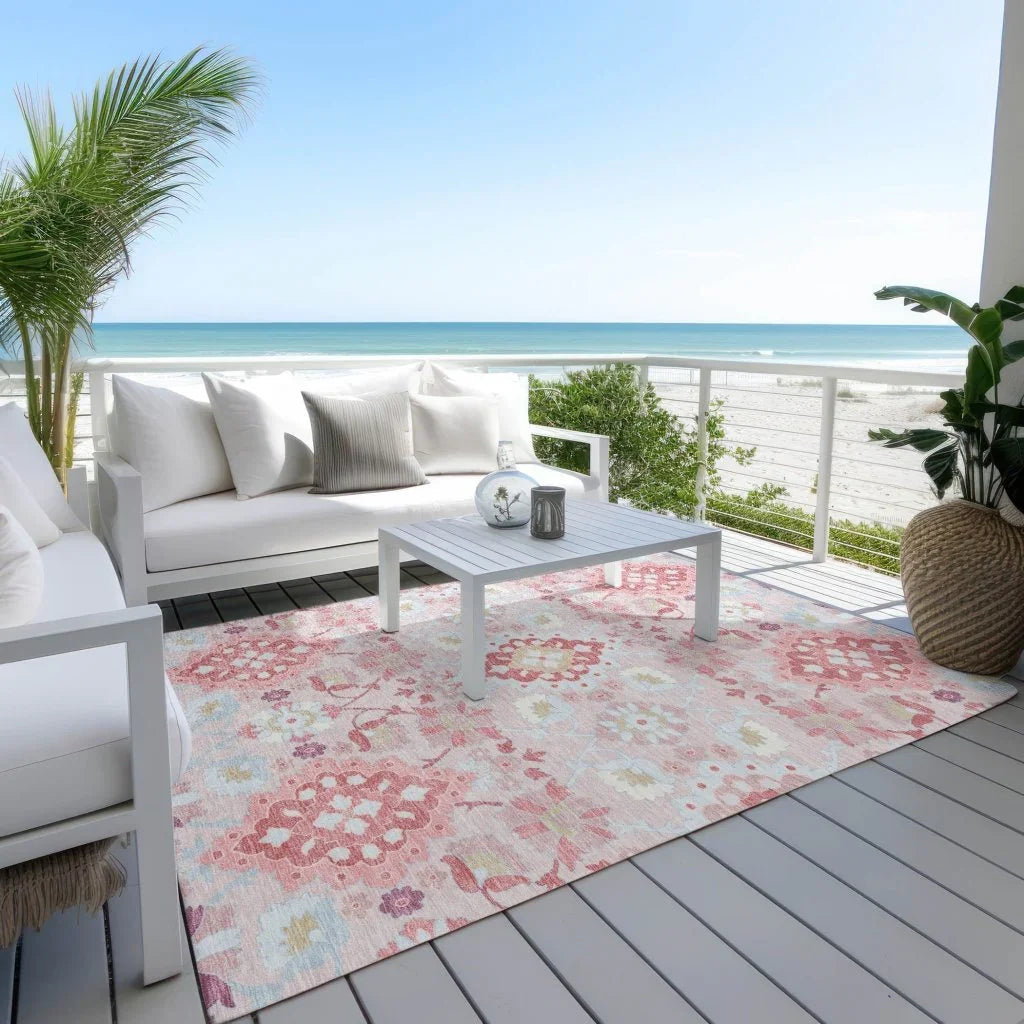 LOOMLAN Rugs Vespera Blush Washable Indoor-Outdoor Rug