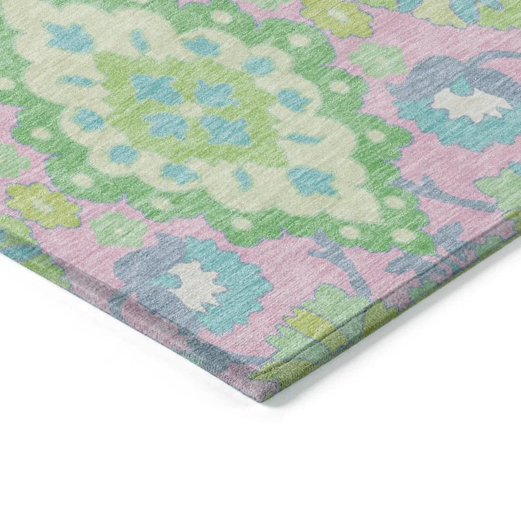 LOOMLAN Rugs Vespera Pink Washable Indoor-Outdoor Rug