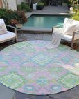 LOOMLAN Rugs Vespera Pink Washable Indoor-Outdoor Rug