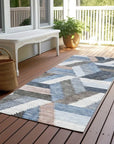 LOOMLAN Rugs Viella Blue Washable Indoor-Outdoor Rug