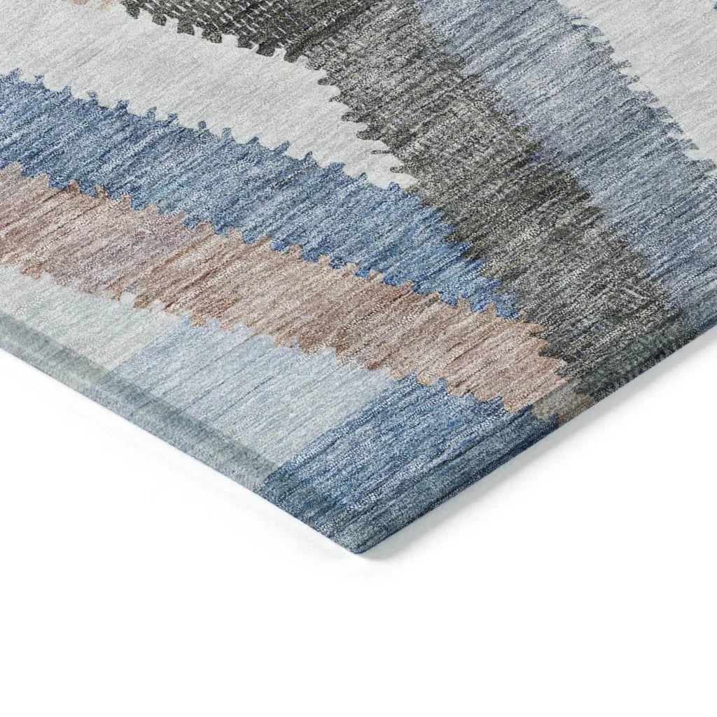 LOOMLAN Rugs Viella Blue Washable Indoor-Outdoor Rug