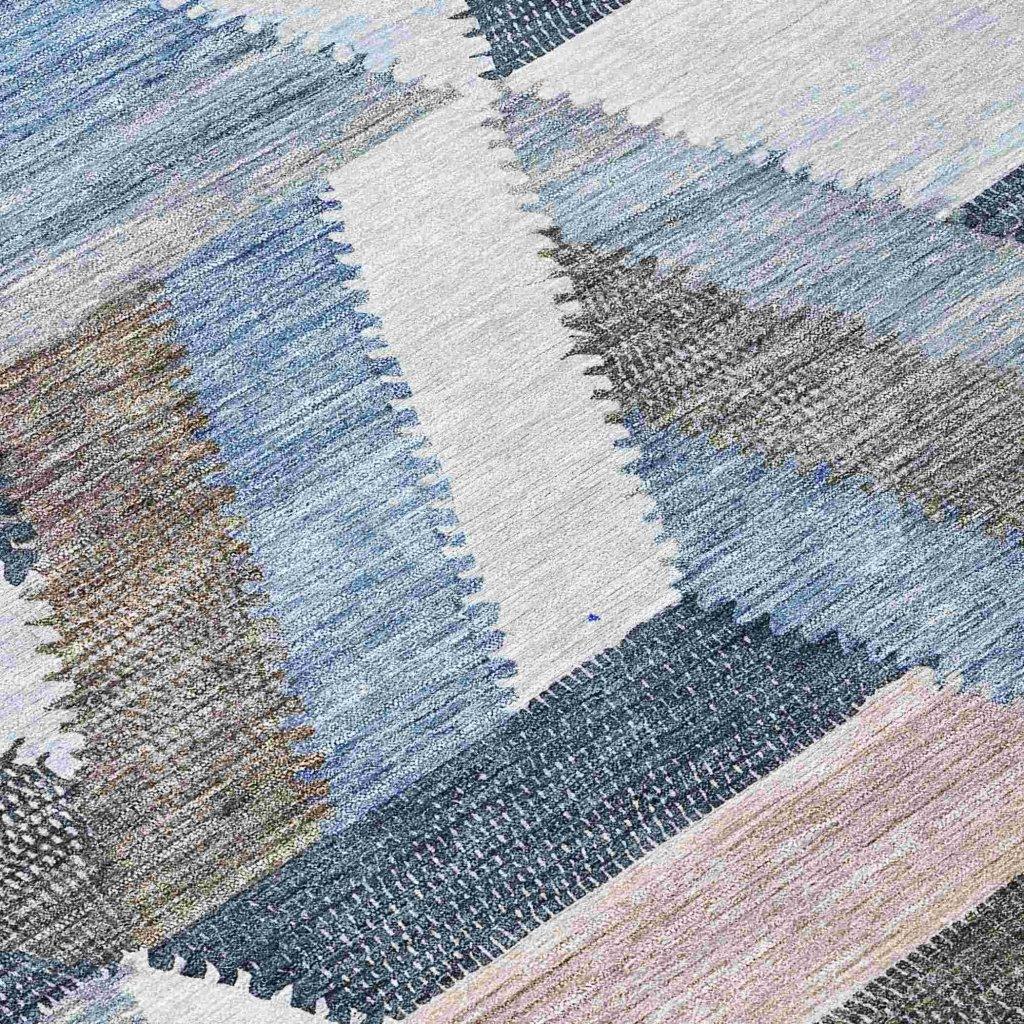 LOOMLAN Rugs Viella Blue Washable Indoor-Outdoor Rug
