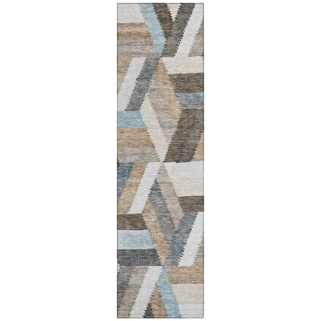 LOOMLAN Rugs Viella Brown Washable Indoor-Outdoor Rug