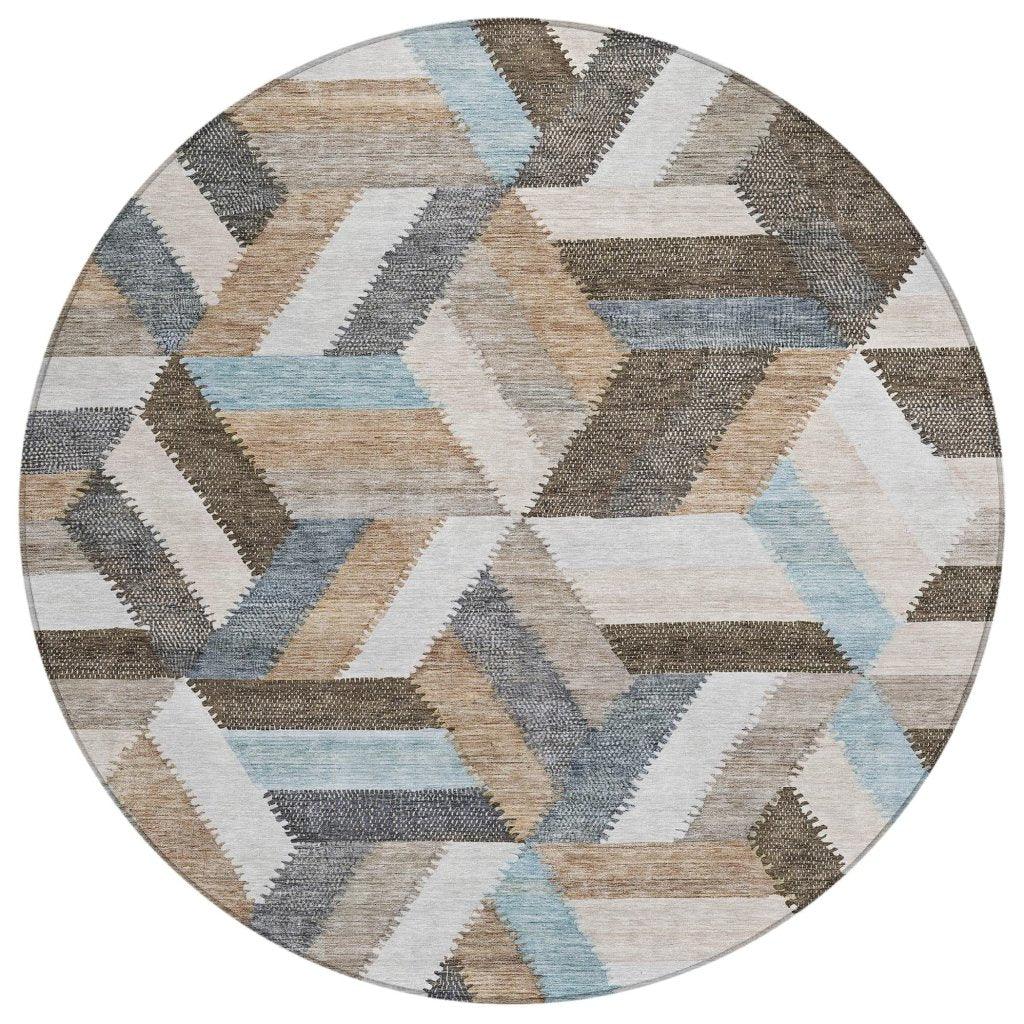 LOOMLAN Rugs Viella Brown Washable Indoor-Outdoor Rug
