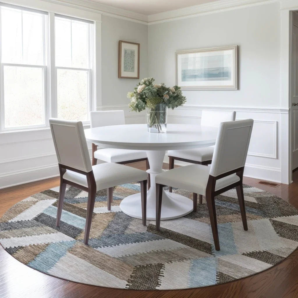 LOOMLAN Rugs Viella Brown Washable Indoor-Outdoor Rug