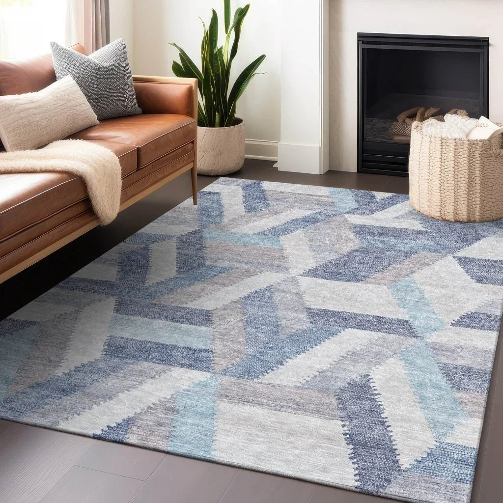 LOOMLAN Rugs Viella Denim Washable Indoor-Outdoor Rug