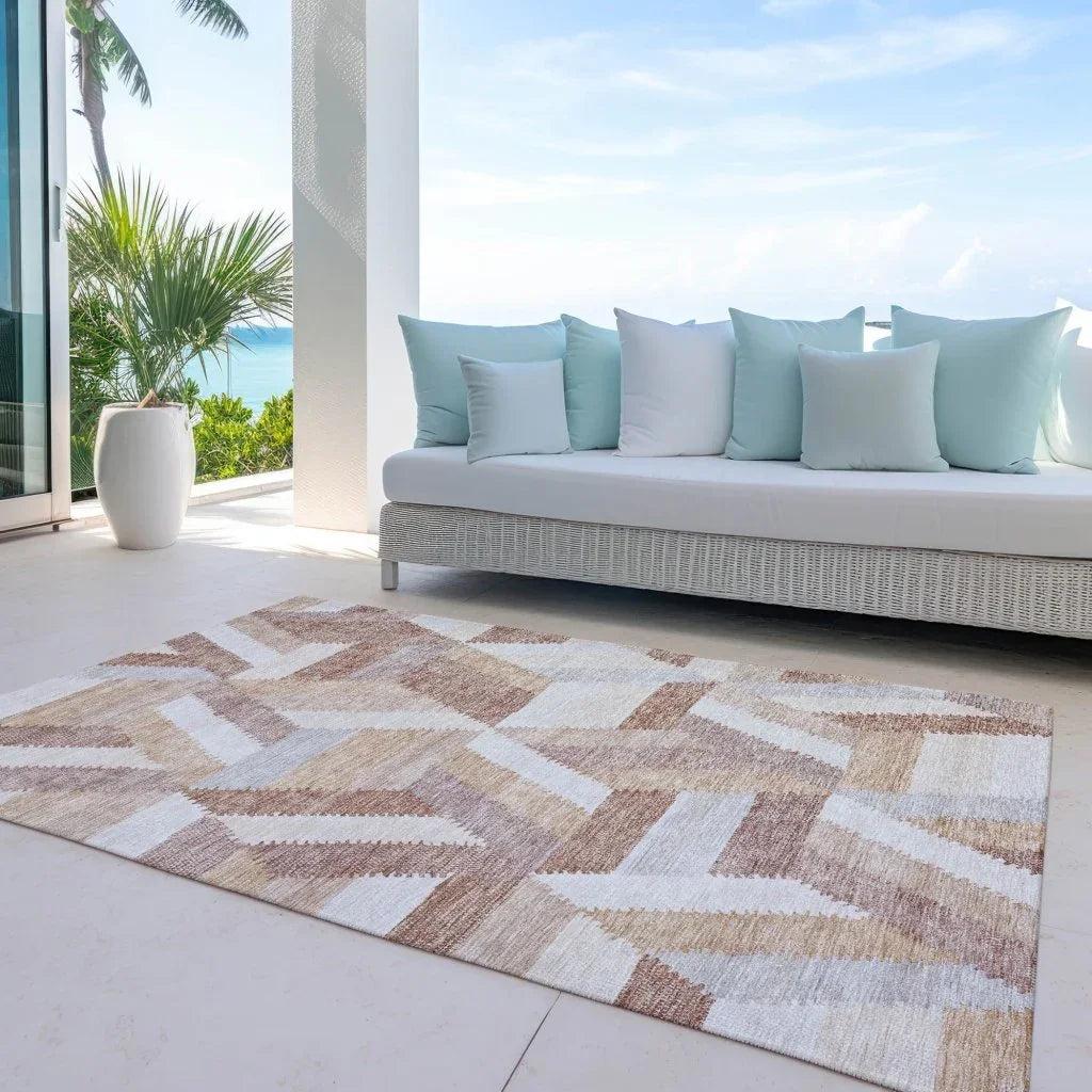 LOOMLAN Rugs Viella Orange Washable Indoor-Outdoor Rug