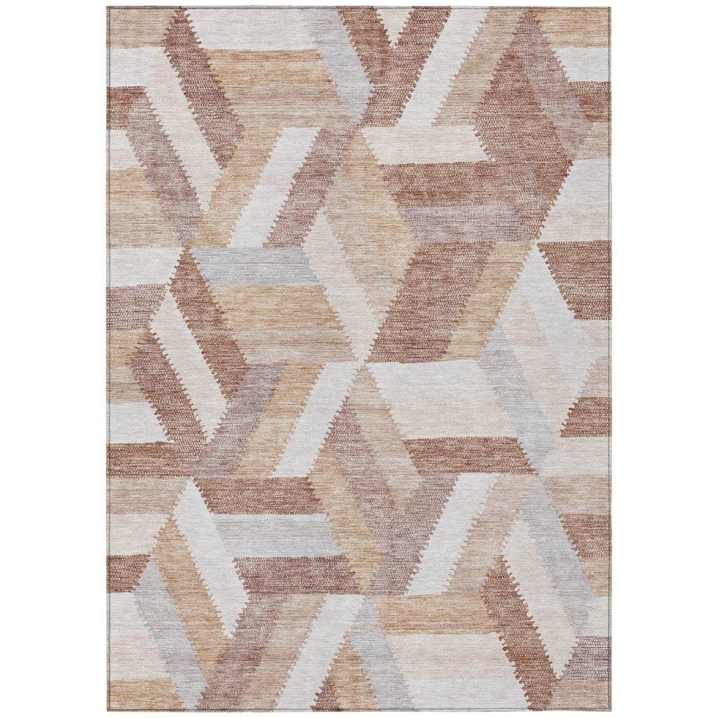 LOOMLAN Rugs Viella Orange Washable Indoor-Outdoor Rug