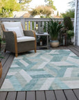 LOOMLAN Rugs Viella Teal Washable Indoor-Outdoor Rug