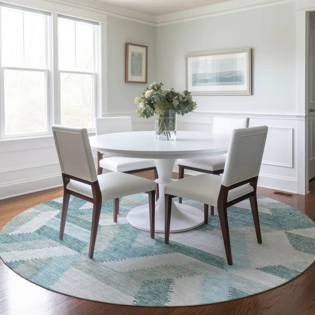LOOMLAN Rugs Viella Teal Washable Indoor-Outdoor Rug