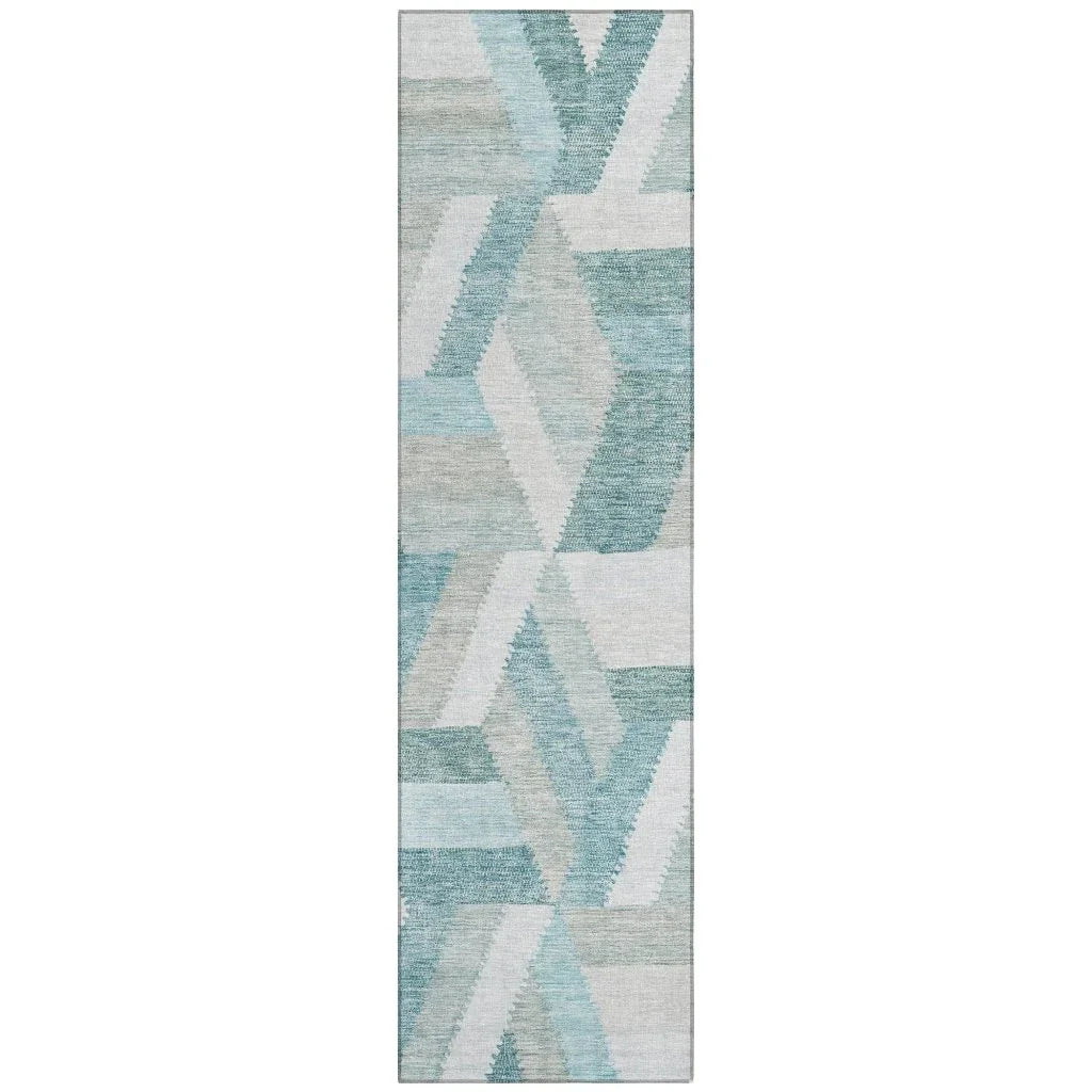 LOOMLAN Rugs Viella Teal Washable Indoor-Outdoor Rug