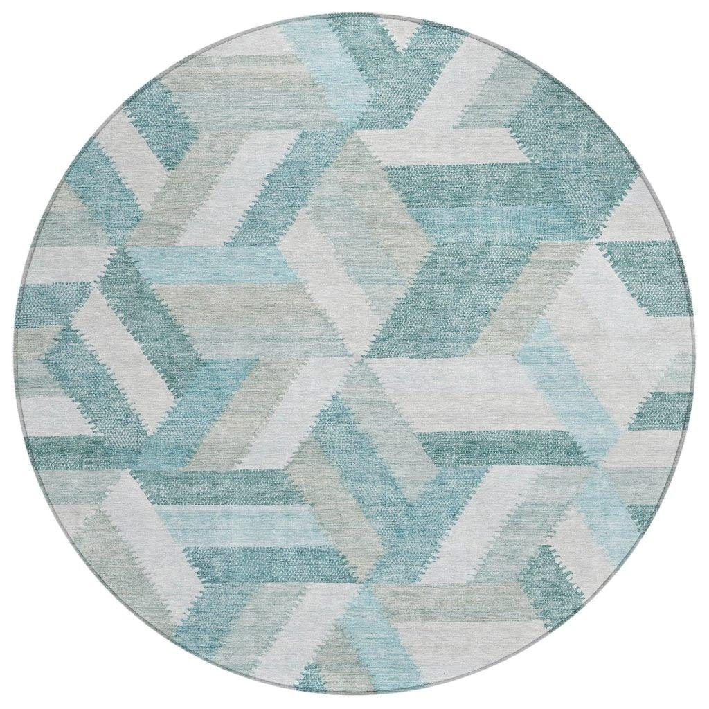 LOOMLAN Rugs Viella Teal Washable Indoor-Outdoor Rug