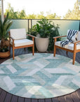 LOOMLAN Rugs Viella Teal Washable Indoor-Outdoor Rug