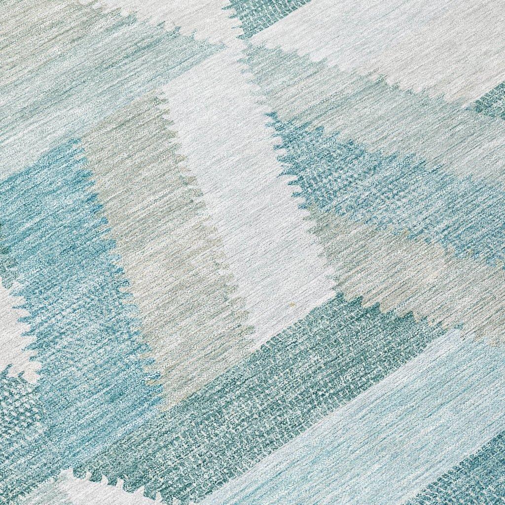 LOOMLAN Rugs Viella Teal Washable Indoor-Outdoor Rug