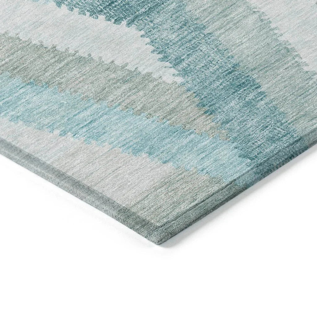 LOOMLAN Rugs Viella Teal Washable Indoor-Outdoor Rug