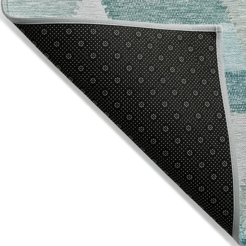 LOOMLAN Rugs Viella Teal Washable Indoor-Outdoor Rug