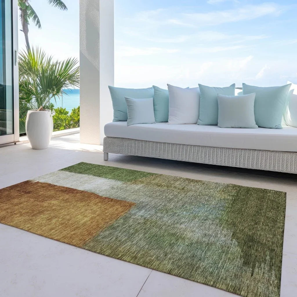 LOOMLAN Rugs Vienna Green Washable Indoor-Outdoor Rug