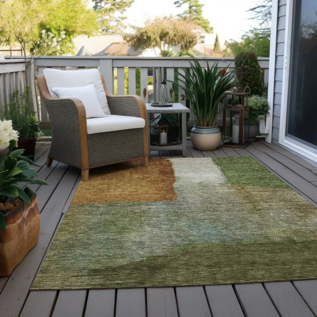 LOOMLAN Rugs Vienna Green Washable Indoor-Outdoor Rug