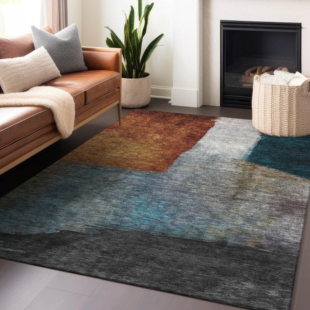 LOOMLAN Rugs Vienna Orange Washable Indoor-Outdoor Rug