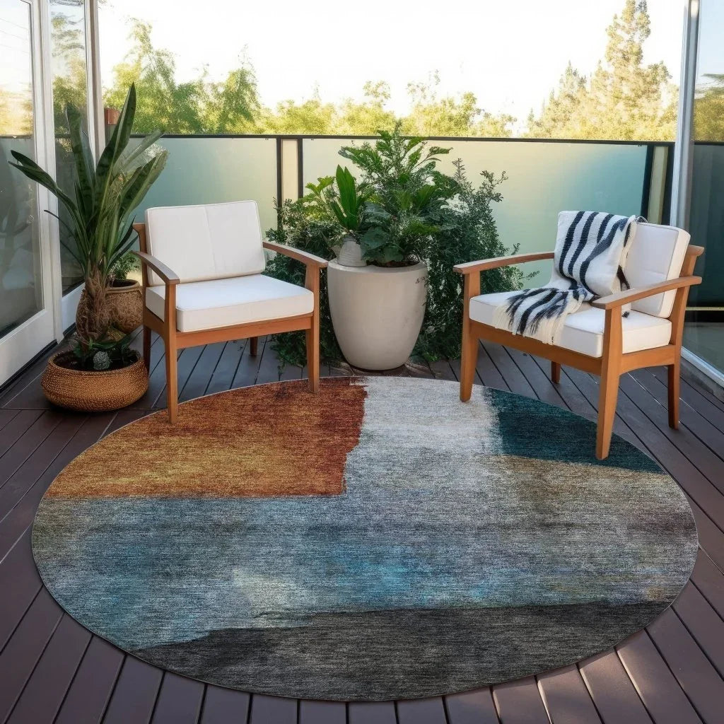 LOOMLAN Rugs Vienna Orange Washable Indoor-Outdoor Rug