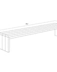 Viga Wooden Outdoor Backless Bench - LOOMLAN - SUNPAN - Outdoor Benches