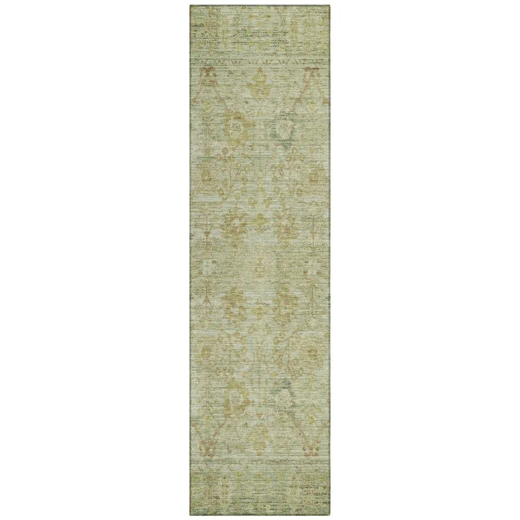 LOOMLAN Rugs Vilnius Green Washable Indoor-Outdoor Rug