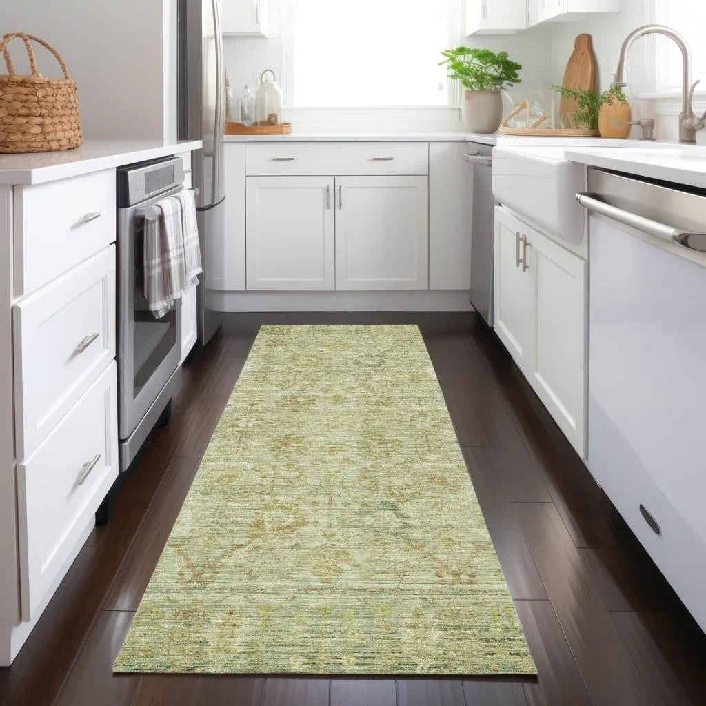 LOOMLAN Rugs Vilnius Green Washable Indoor-Outdoor Rug