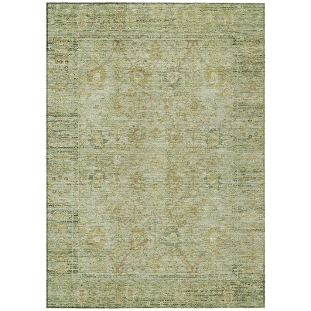 LOOMLAN Rugs Vilnius Green Washable Indoor-Outdoor Rug