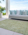 LOOMLAN Rugs Vilnius Green Washable Indoor-Outdoor Rug