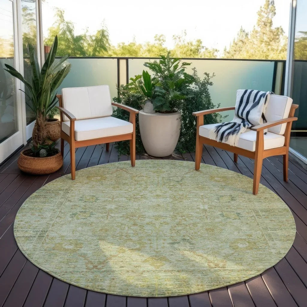 LOOMLAN Rugs Vilnius Green Washable Indoor-Outdoor Rug