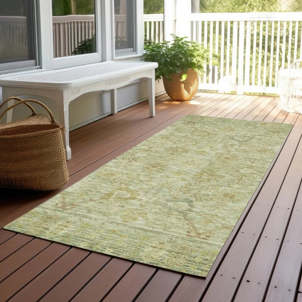 LOOMLAN Rugs Vilnius Green Washable Indoor-Outdoor Rug