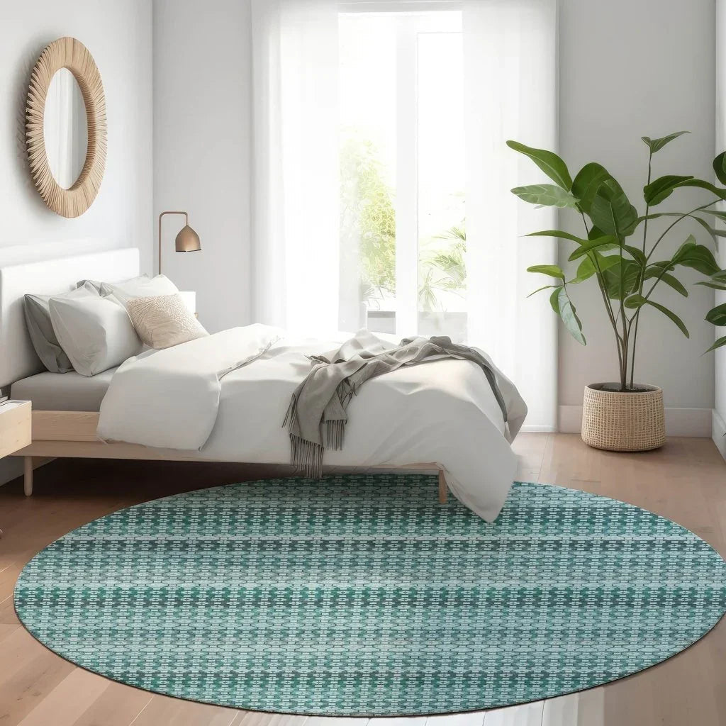 LOOMLAN Rugs Violina Teal Washable Indoor-Outdoor Rug