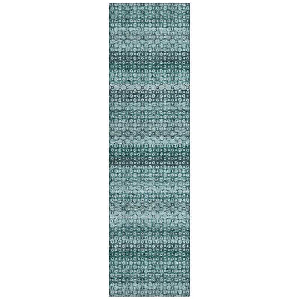 LOOMLAN Rugs Violina Teal Washable Indoor-Outdoor Rug