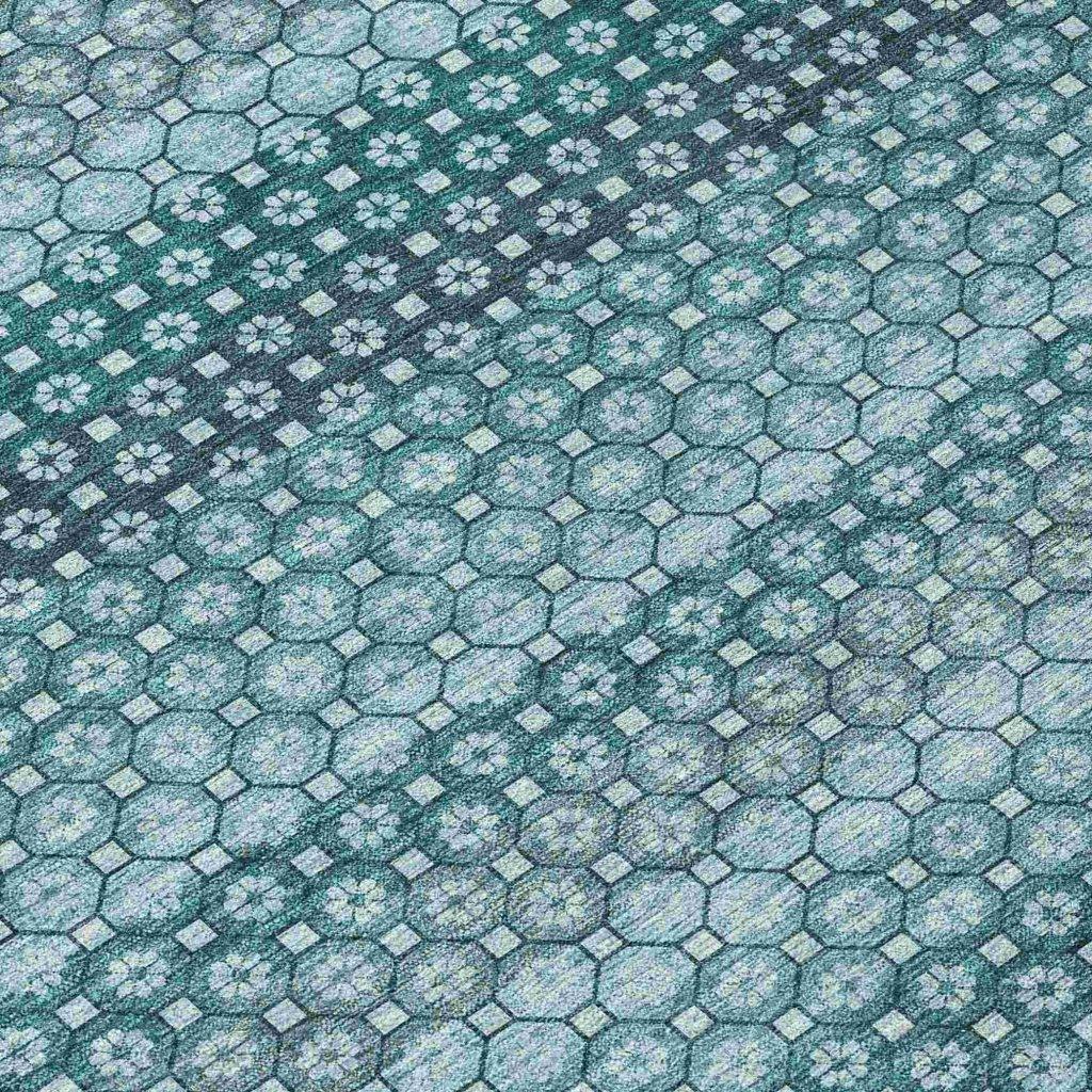 LOOMLAN Rugs Violina Teal Washable Indoor-Outdoor Rug