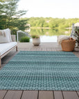 LOOMLAN Rugs Violina Teal Washable Indoor-Outdoor Rug
