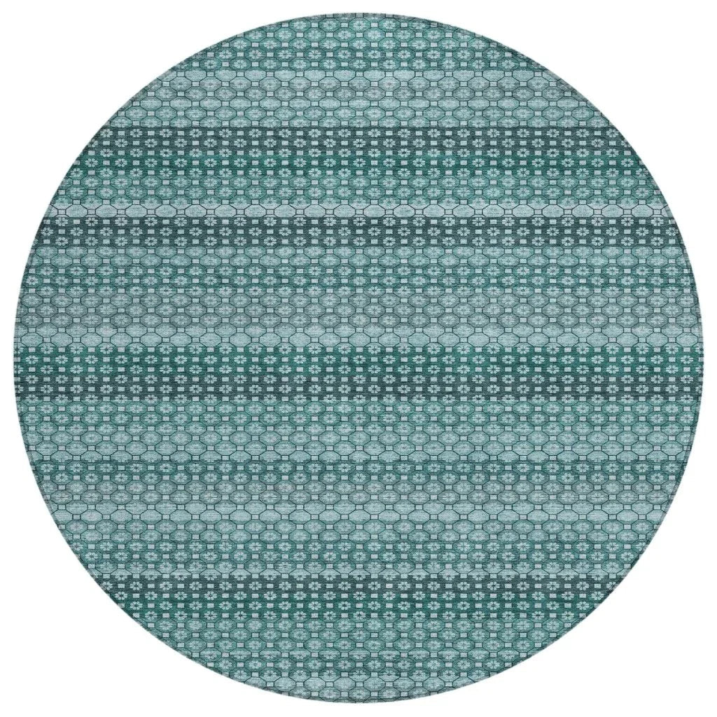 LOOMLAN Rugs Violina Teal Washable Indoor-Outdoor Rug