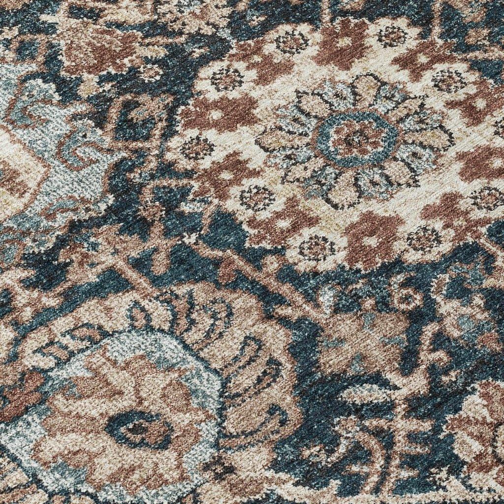 LOOMLAN Rugs Vionith Brown Washable Indoor-Outdoor Rug