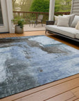 LOOMLAN Rugs Vionna Blue Washable Indoor-Outdoor Rug
