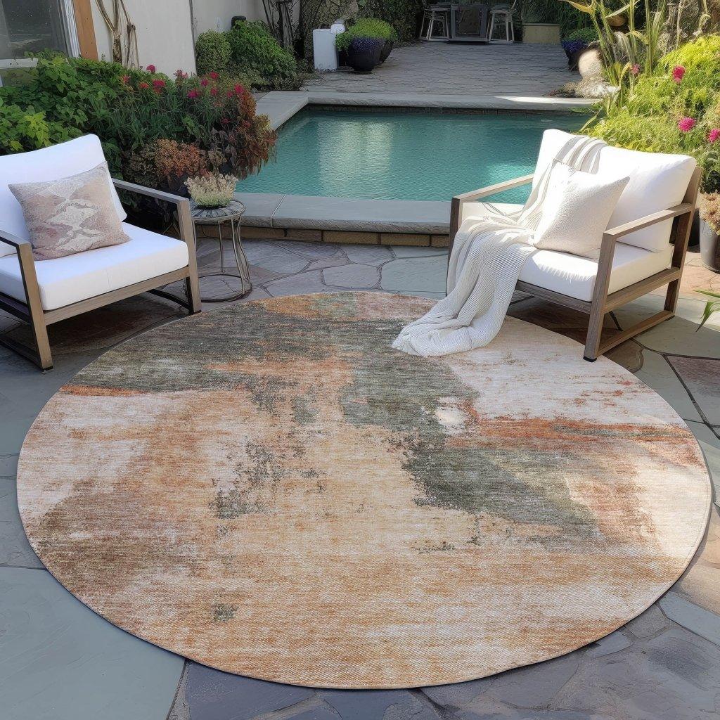 LOOMLAN Rugs Vionna Orange Washable Indoor-Outdoor Rug