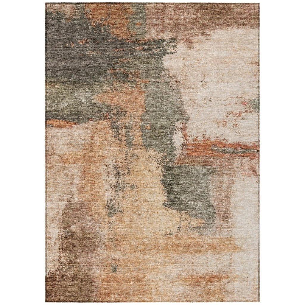 LOOMLAN Rugs Vionna Orange Washable Indoor-Outdoor Rug