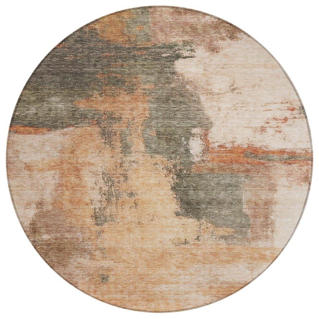 LOOMLAN Rugs Vionna Orange Washable Indoor-Outdoor Rug
