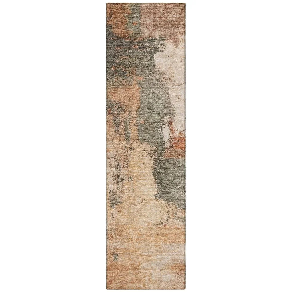 LOOMLAN Rugs Vionna Orange Washable Indoor-Outdoor Rug