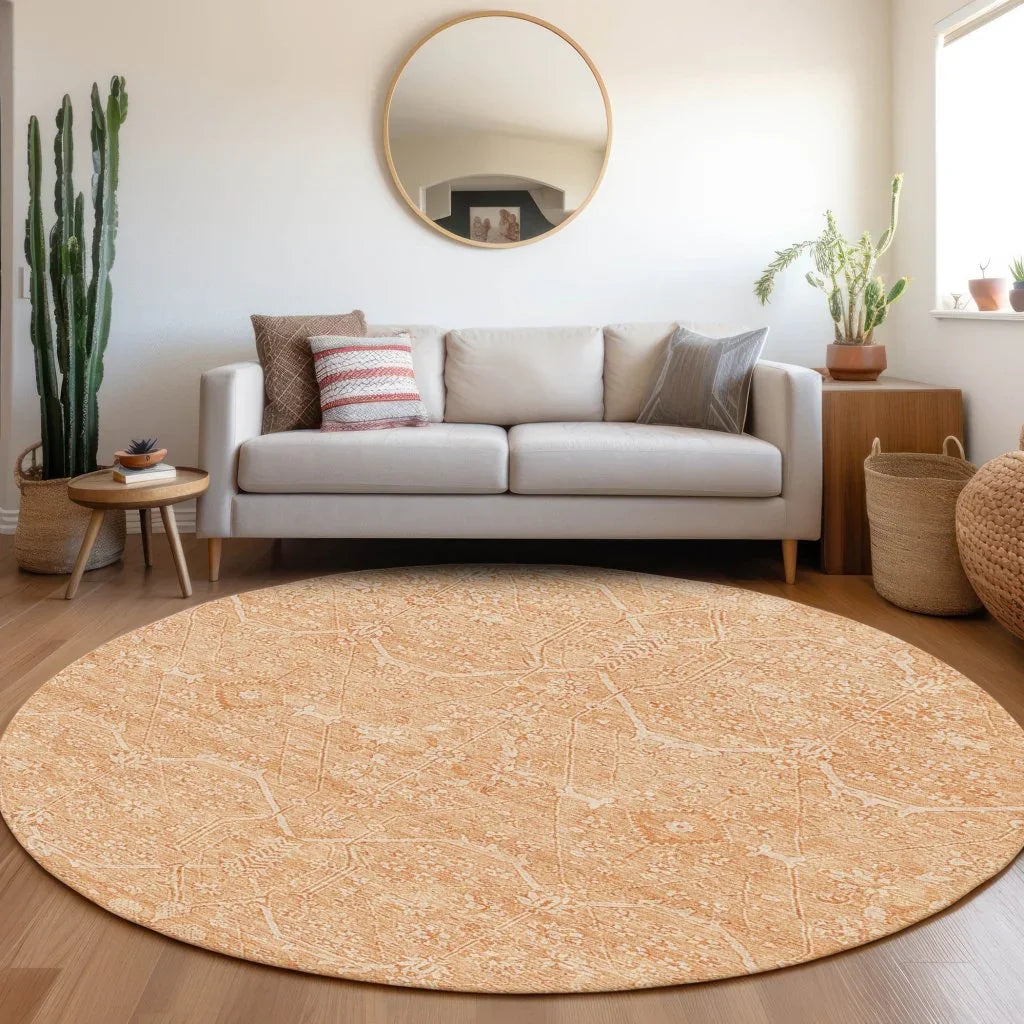 LOOMLAN Rugs Virellia Orange Washable Indoor-Outdoor Rug